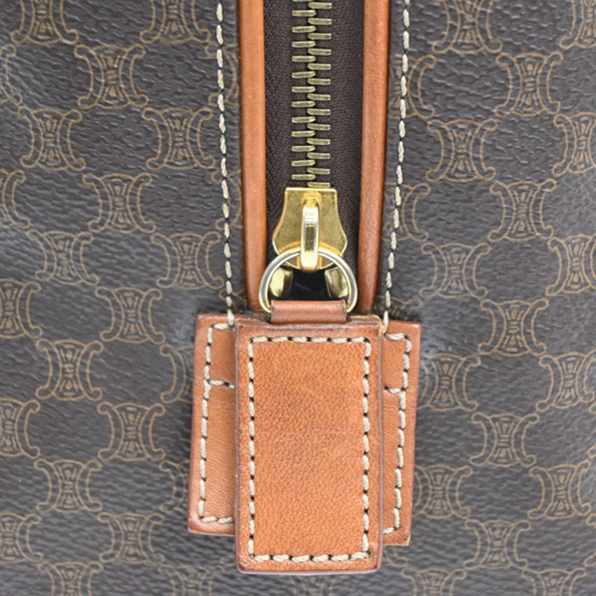 Celine Macadam Macadam with leather, Brown, PVC, Handbag