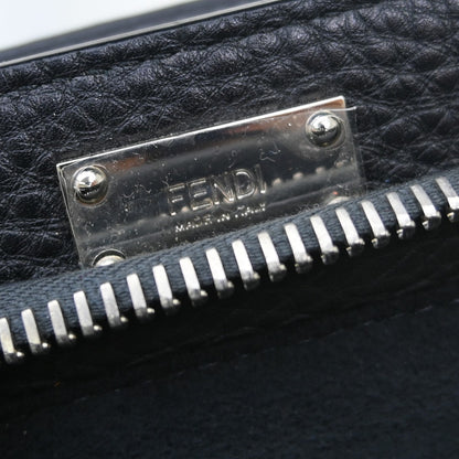 Fendi Monster Selleria Peekaboo Leather, Gray, Leather, Shoulder Bag