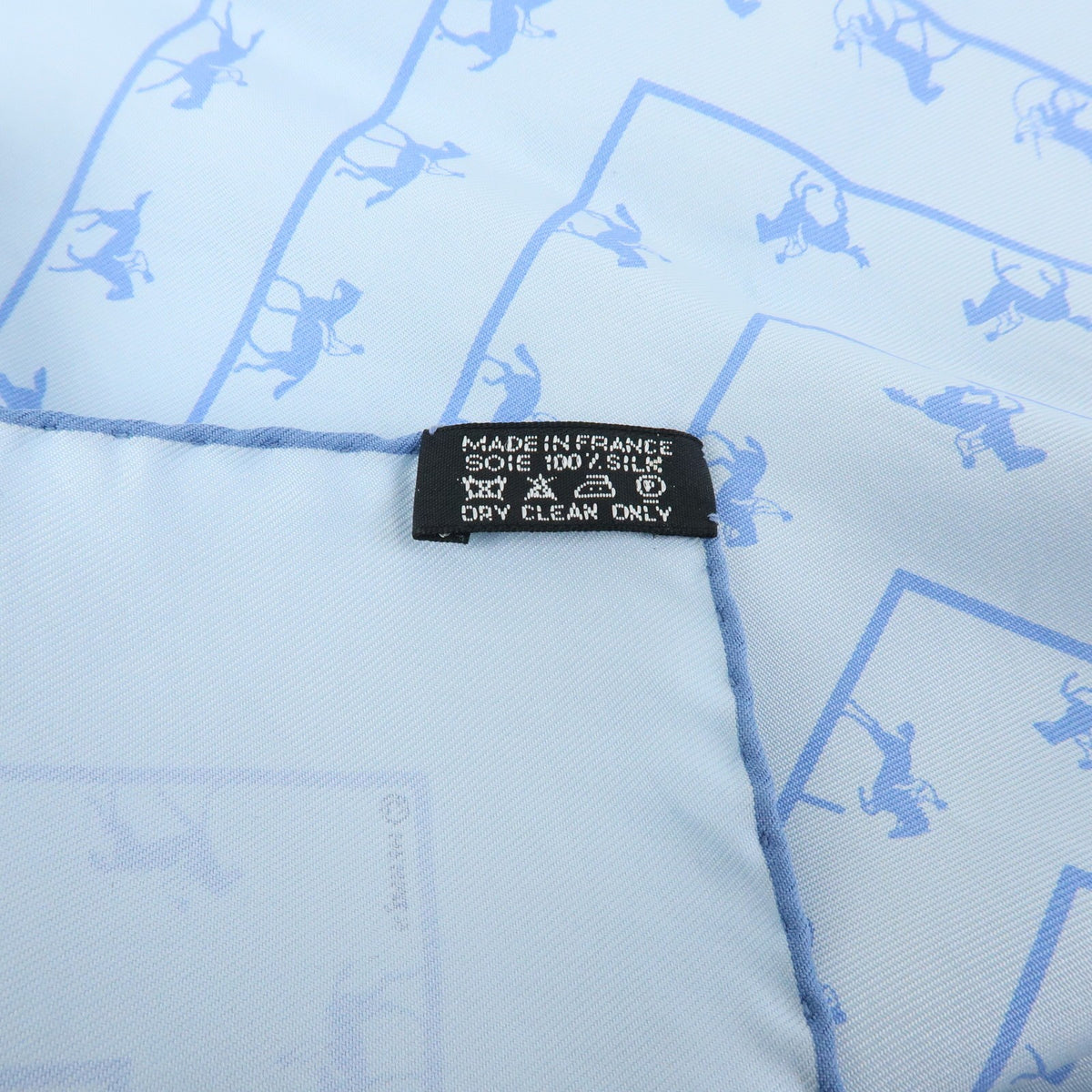 Hermes Carré 42 Silk, Blue, Silk, Scarf