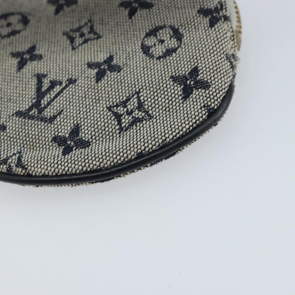 Louis Vuitton Round Coin Purse Mini Lin, Blue, Canvas, Clutch