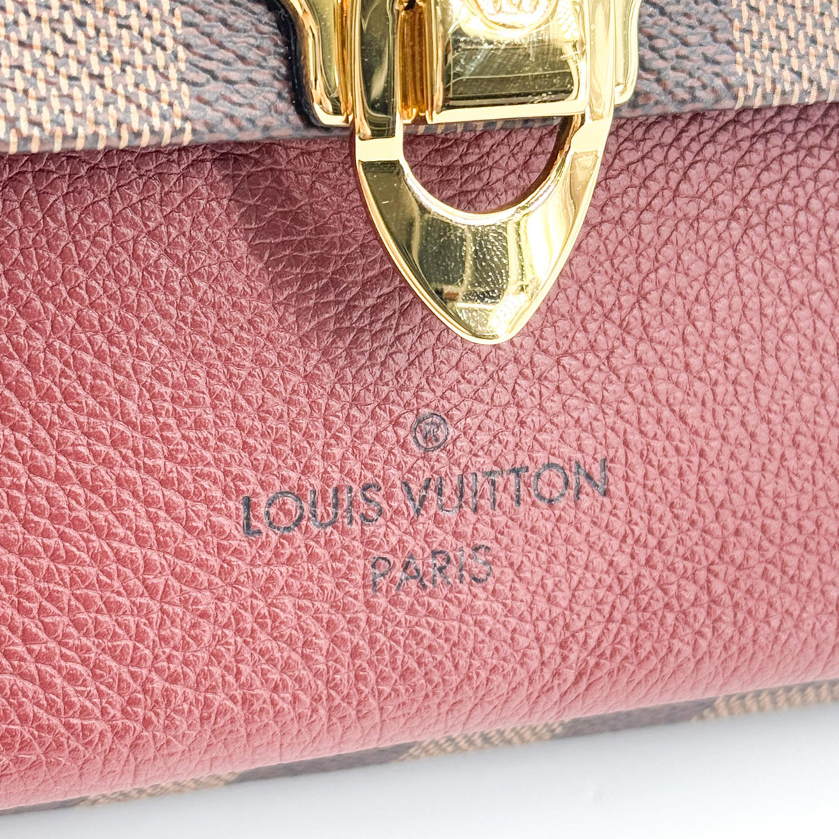 Louis Vuitton Vavin Damier with Leather, Brown, Canvas, Tote Bag