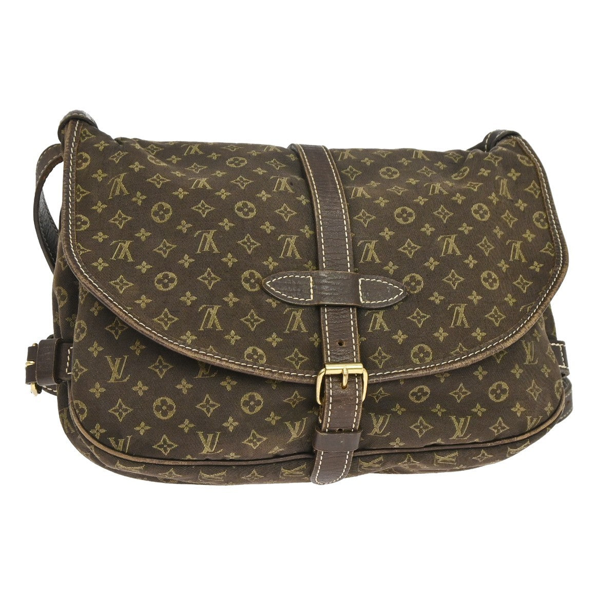 Louis Vuitton Saumur Mini Lin, Brown, Canvas, Shoulder Bag