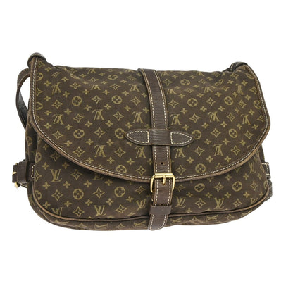 Louis Vuitton Saumur Mini Lin, Brown, Canvas, Shoulder Bag