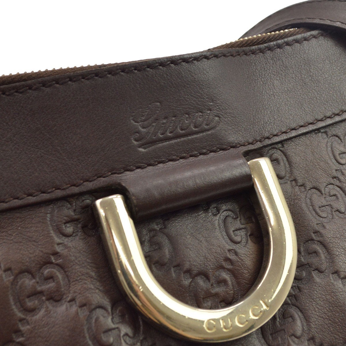 Gucci D Ring Messenger Guccissima Leather, Brown, Leather, Shoulder Bag