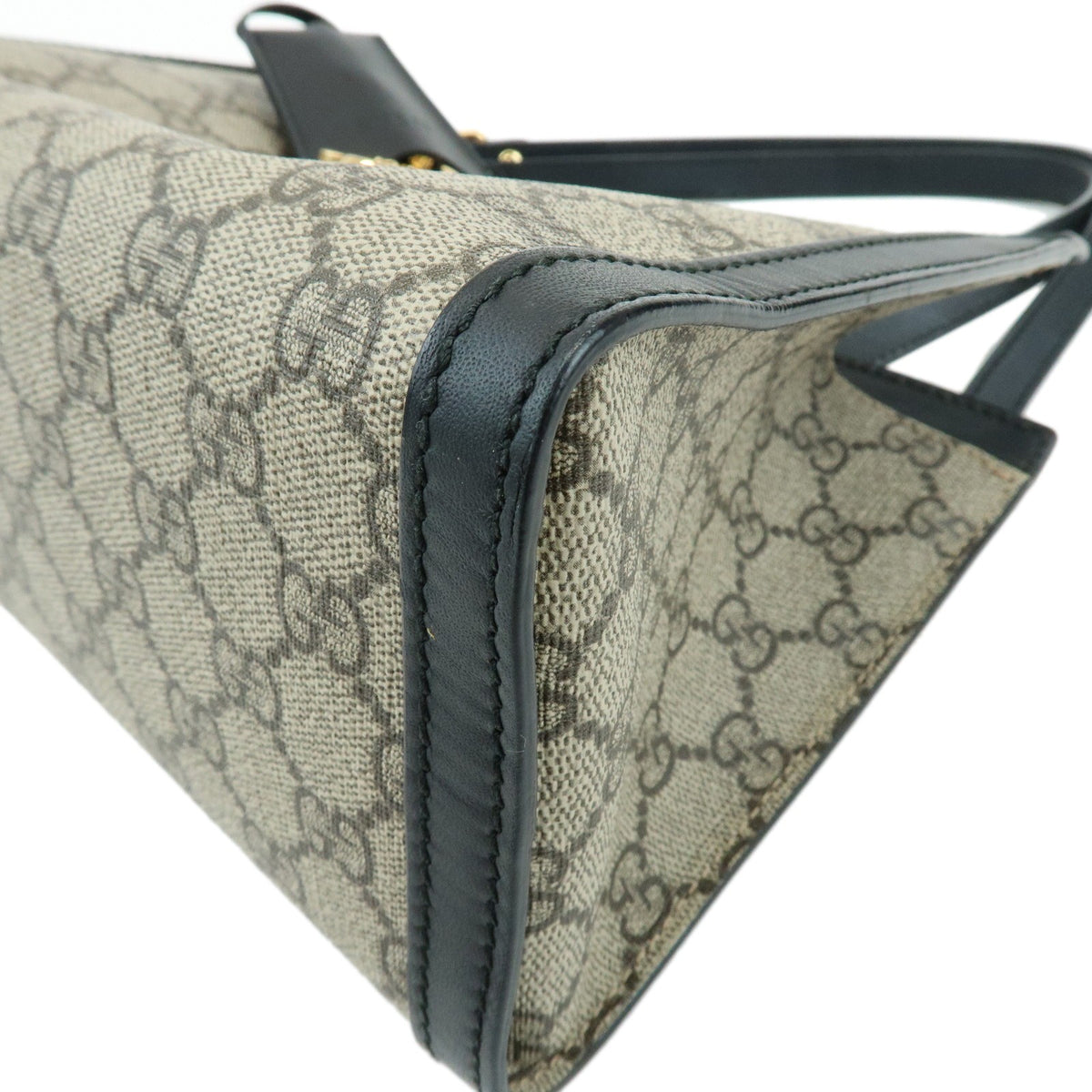 Gucci Padlock Chain GG Coated Canvas with Leather, Beige, Canvas, Tote Bag