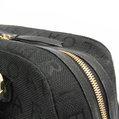 Bvlgari Logomania Canvas, Black, Canvas, Handbag