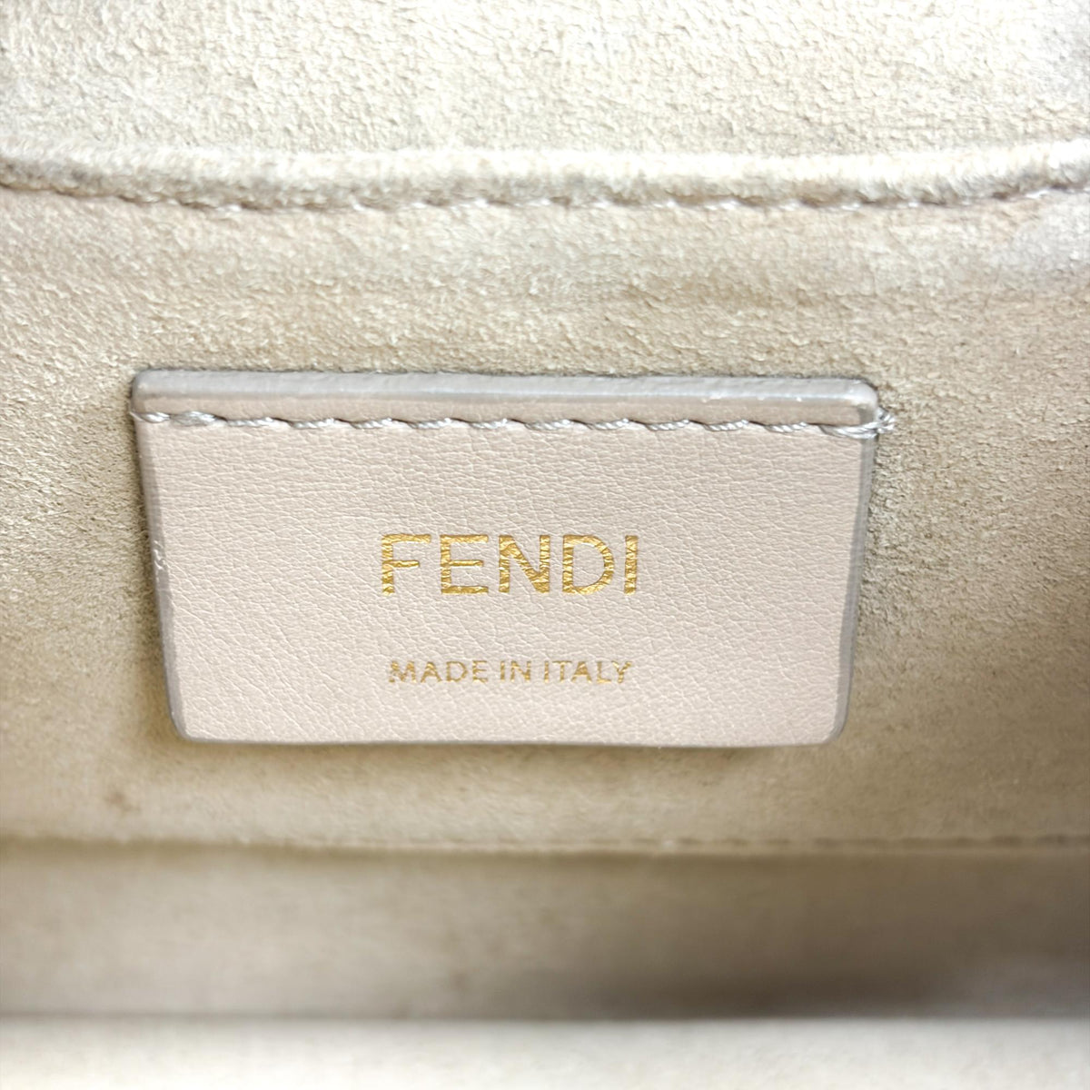 Fendi Kan I Zucca Embossed Leather, Black, Leather, Shoulder Bag