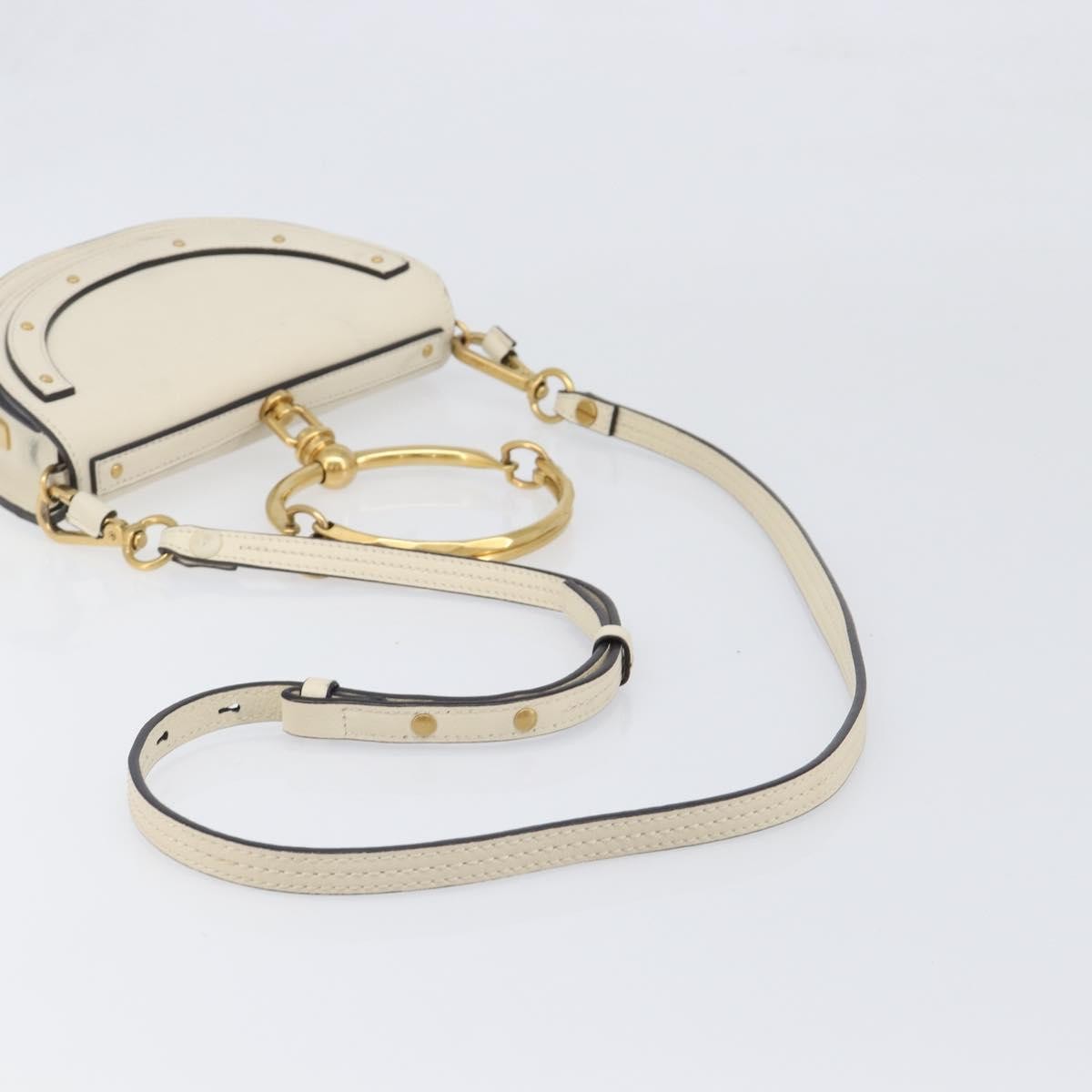 Chloe Nile Minaudière Leather, White, Leather, Handbag