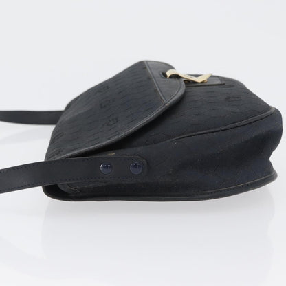 Christian Dior Vintage Honeycomb Flap Canvas and Leather, Black, Canvas, Shoulder Bag