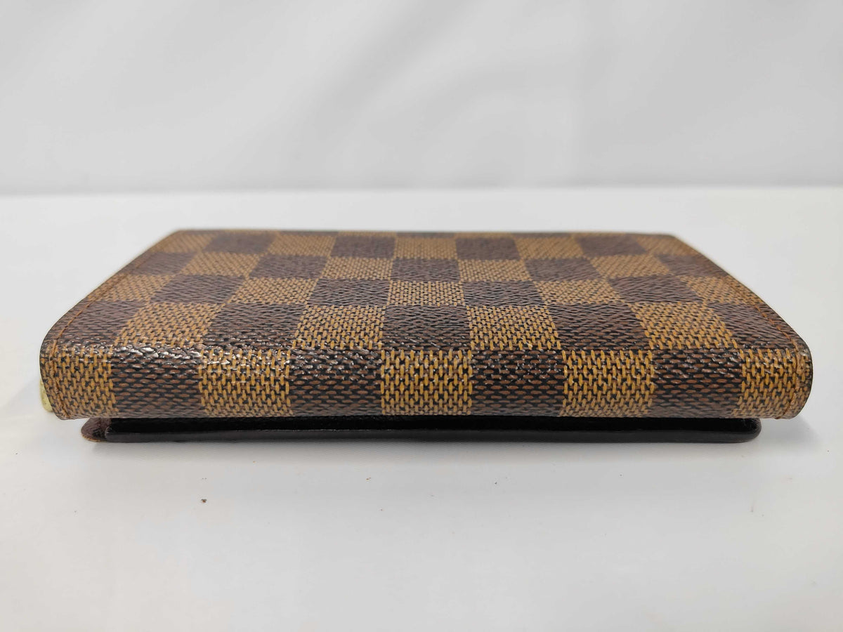Louis Vuitton Porte Monnaie Tresor Damier, Brown, Canvas, Wallet