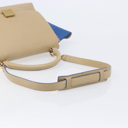 Celine Trapeze Leather, Beige, Leather, Handbag
