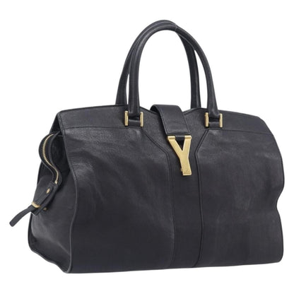 Saint Laurent Classic Y Cabas Leather, Black, Leather, Tote Bag