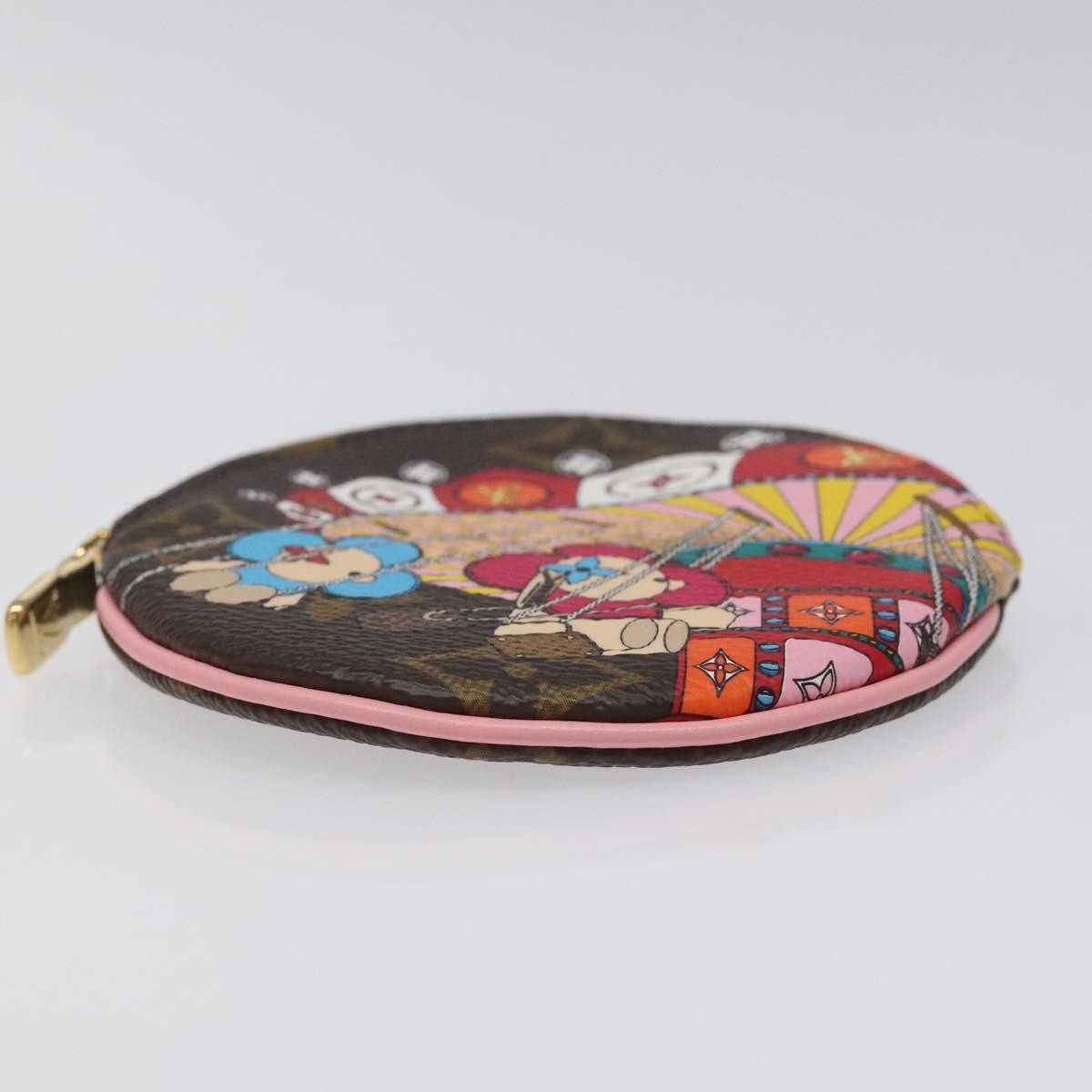 Louis Vuitton Round Coin Purse Limited Edition Vivienne Xmas Monogram Canvas, Multicolour, Canvas, Wallet