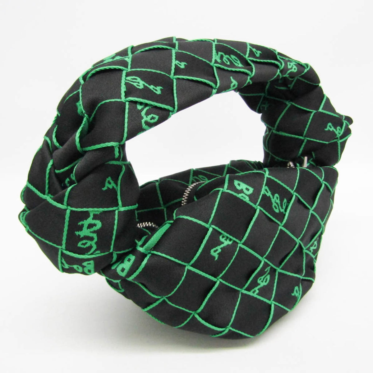 Bottega Veneta Double Knot Hobo Intrecciato Effect Jacquard, Multicolour, Nylon, Shoulder Bag