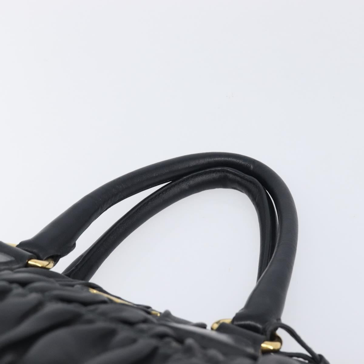 Prada Gaufre Double Zip Convertible Nappa Leather, Black, Leather, Tote Bag