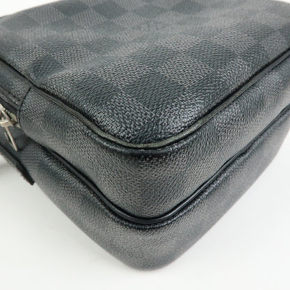 Louis Vuitton Rem Damier Graphite, Black, Canvas, Handbag