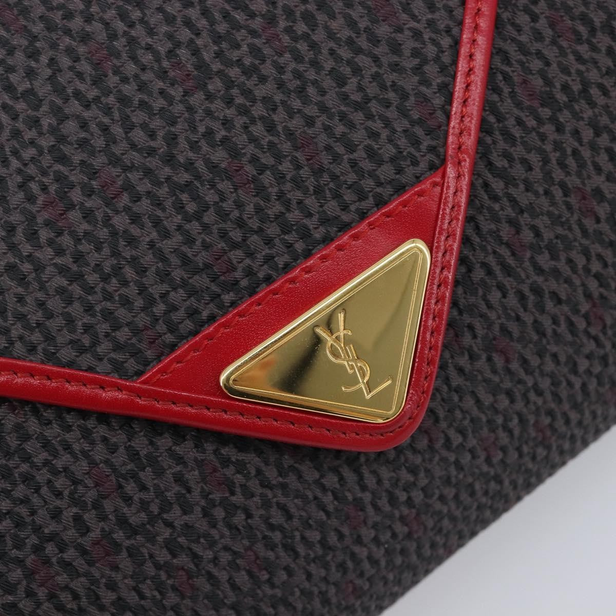 Saint Laurent Vintage Clutch Canvas, Gray, Canvas, Clutch