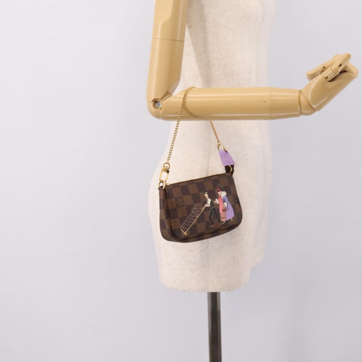 Louis Vuitton Pochette Accessoires Limited Edition Damier, Brown, Canvas, Clutch
