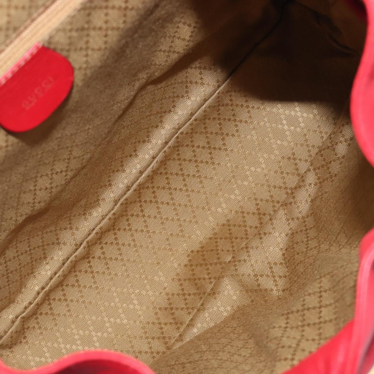 Gucci Vintage Bamboo Leather, Red, Leather, Backpack