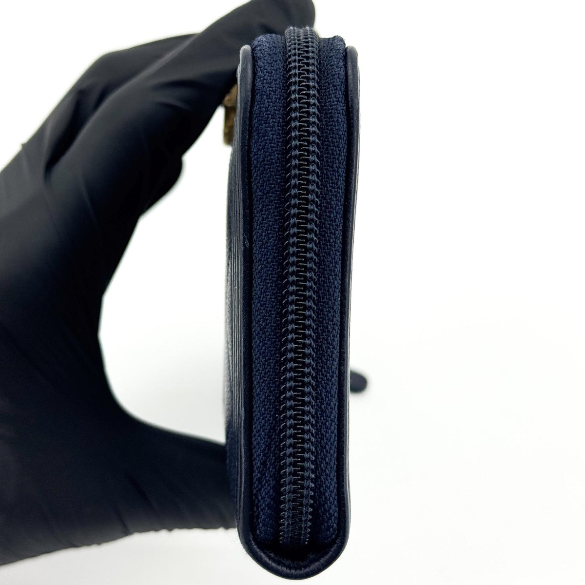 Chanel Boy Zip Around Quilted Caviar, Black, Leather, Wallet