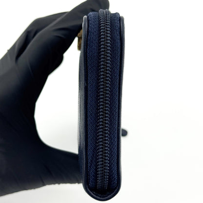 Chanel Boy Zip Around Quilted Caviar, Black, Leather, Wallet