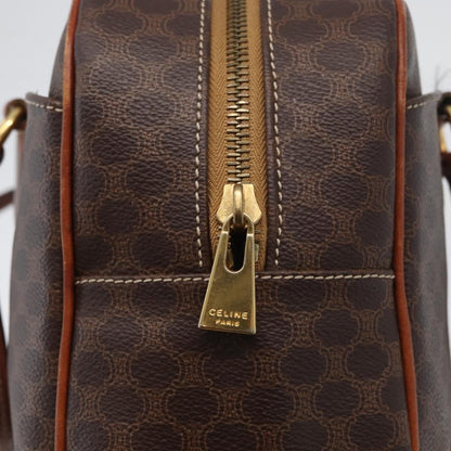 Celine Vintage Macadam Canvas and Leather, Brown, Canvas, Handbag