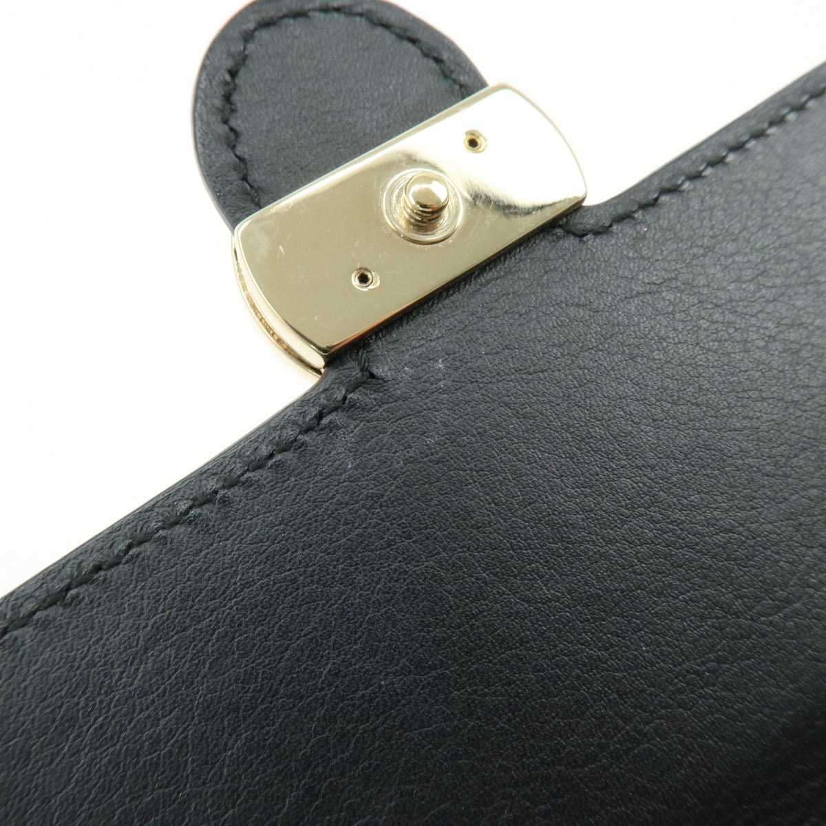 Gucci Interlocking Wallet on Chain Leather, Black, Leather, Crossbody Bag