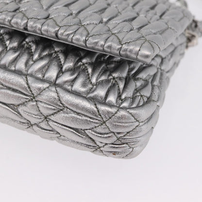 Miu Miu Crystal Clutch Matelasse Leather, Silver, Leather, Clutch