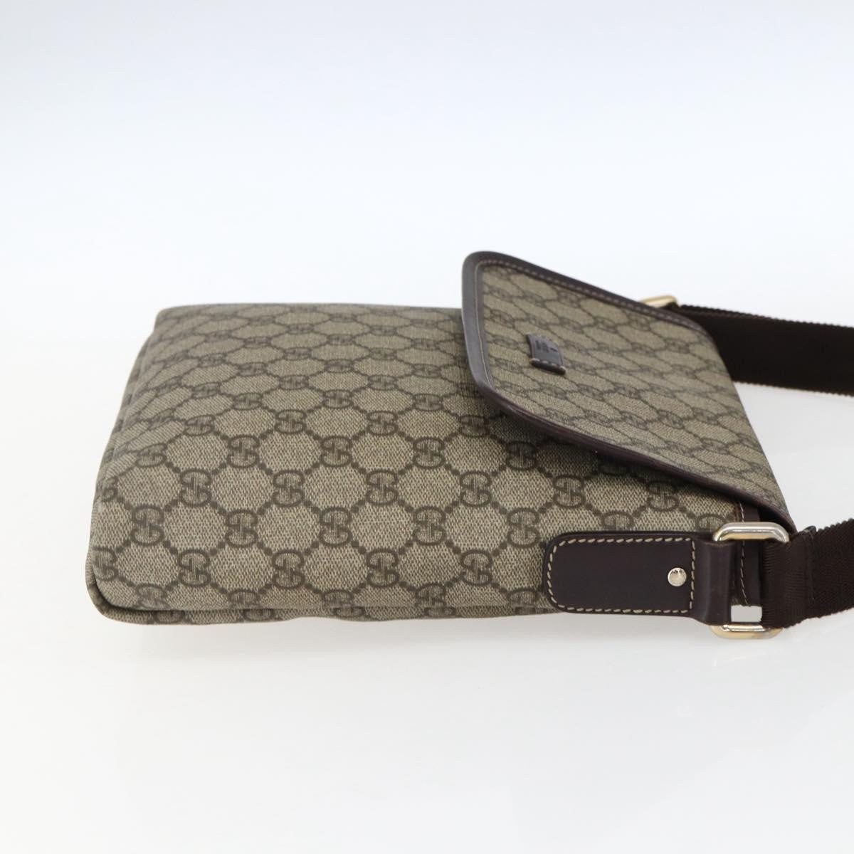 Gucci Flap Messenger GG Coated Canvas, Beige, Canvas, Shoulder Bag