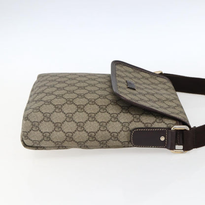 Gucci Flap Messenger GG Coated Canvas, Beige, Canvas, Shoulder Bag