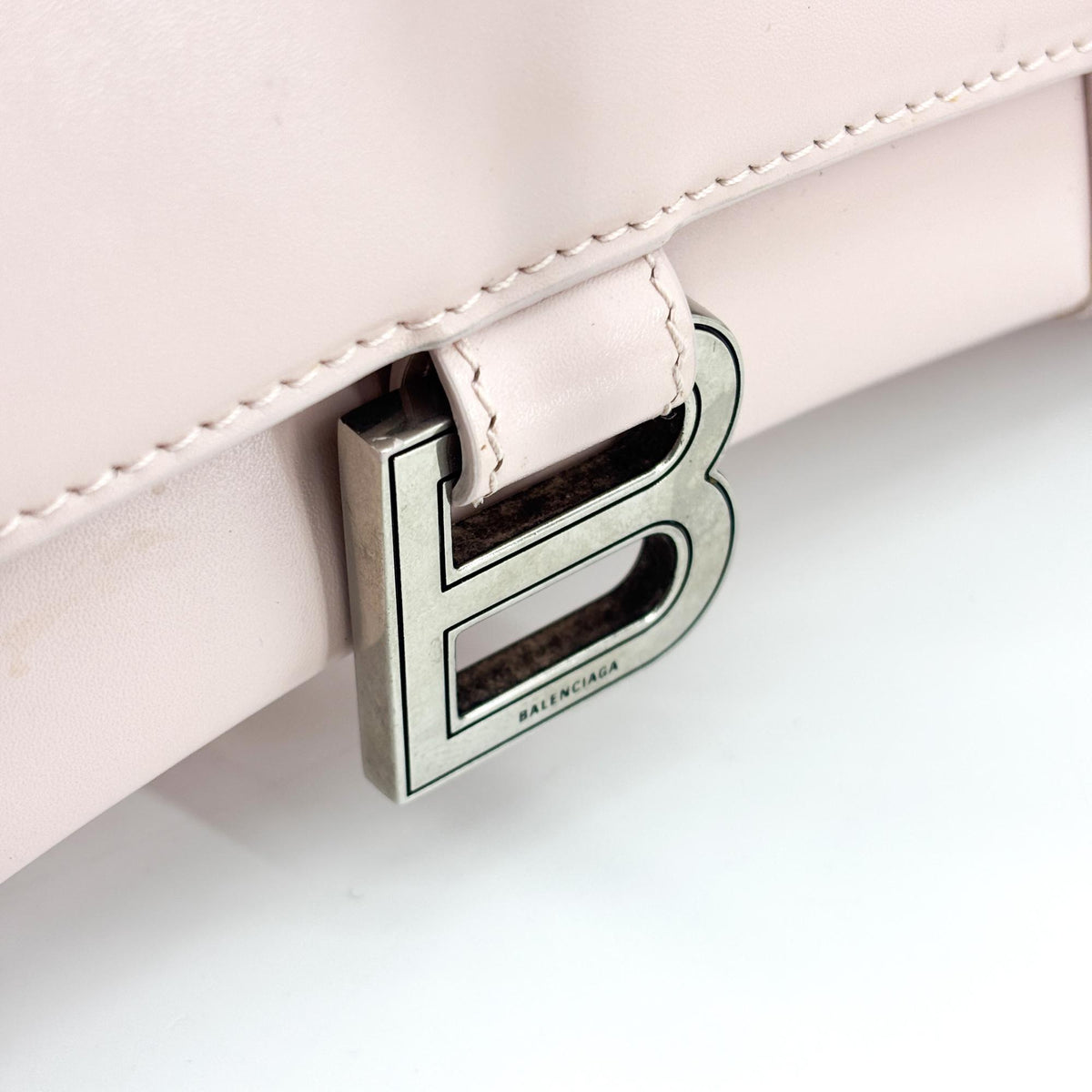 Balenciaga Hourglass Top Handle Leather, Pink, Leather, Handbag