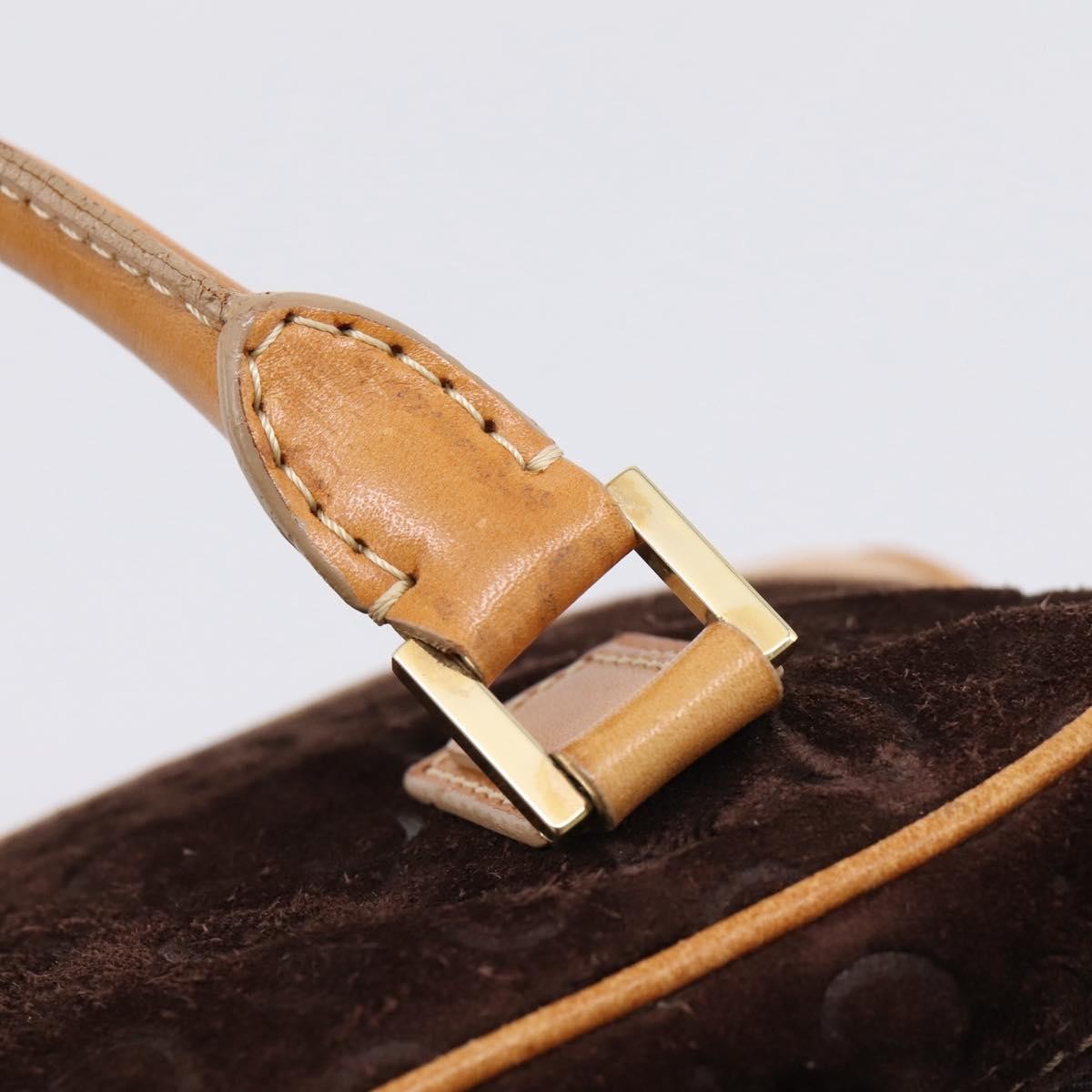 Celine C Macadam Suede and Leather, Brown, Suede, Handbag