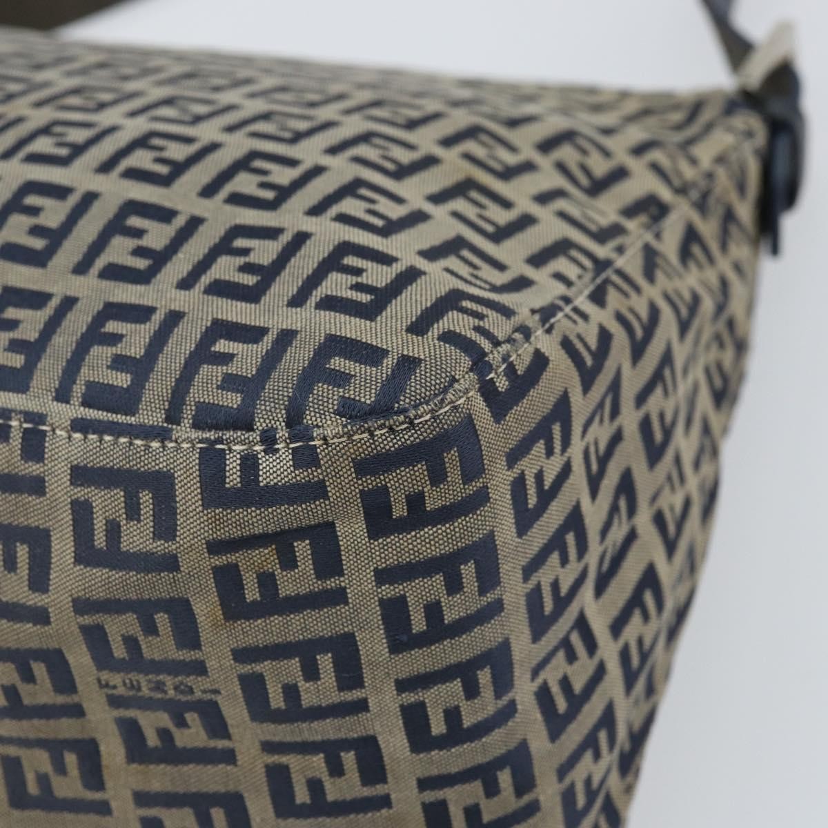Fendi Mamma Baguette Zucchino canvas, Navy, Canvas, Shoulder Bag