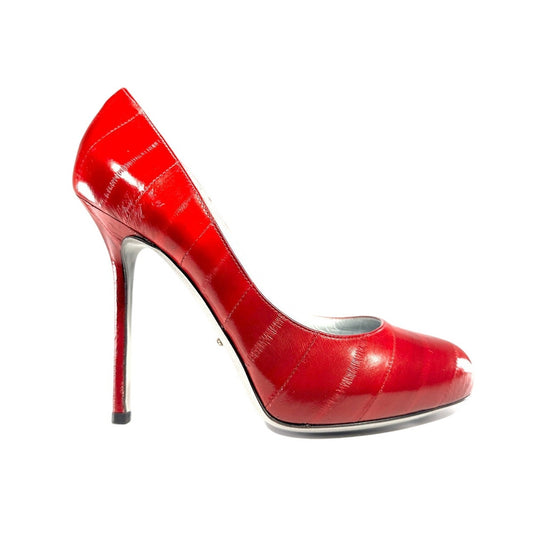 SERGIO ROSSI Patent Leather Pumps Red EU 37 US 7