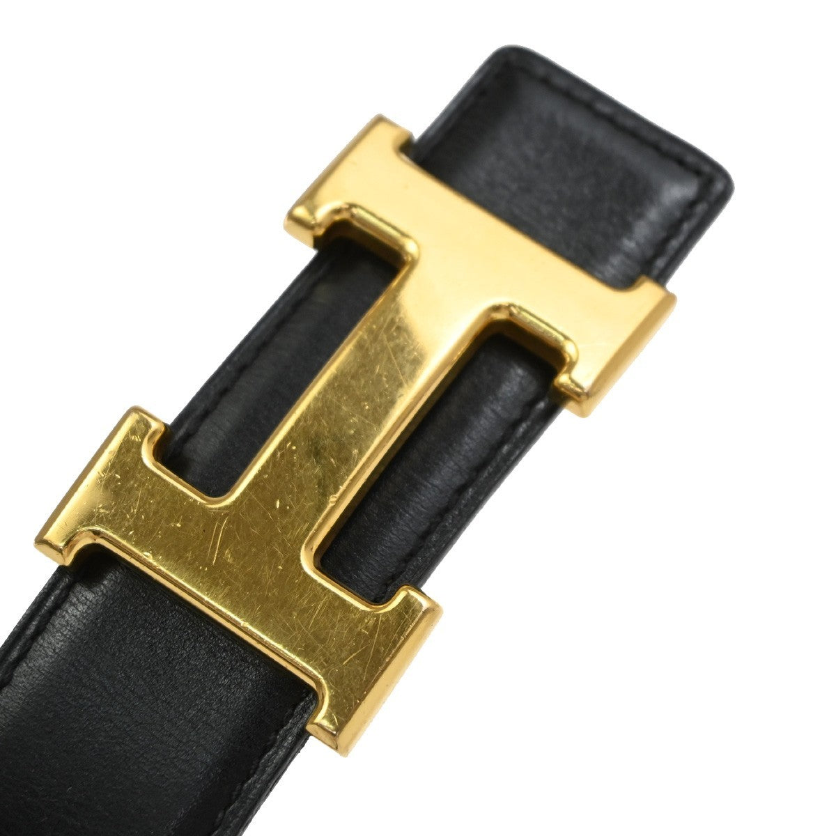 Hermes Constance Reversible Belt Leather, Black, Leather, Belt