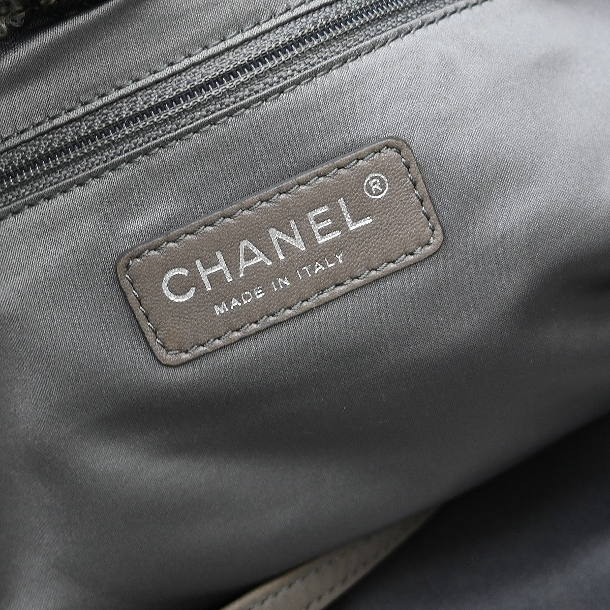 Chanel Funny Tweed Bon Bon Tote Lambskin, Burgundy, Leather, Tote Bag