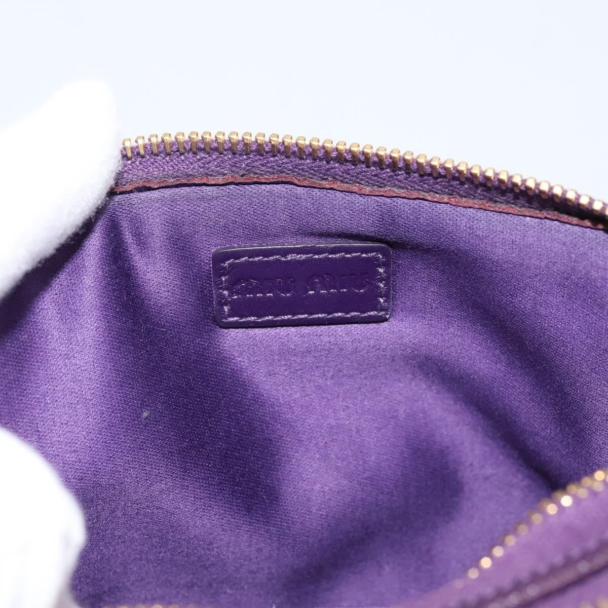Miu Miu Double Zip Pochette Leather, Purple, Leather, Clutch