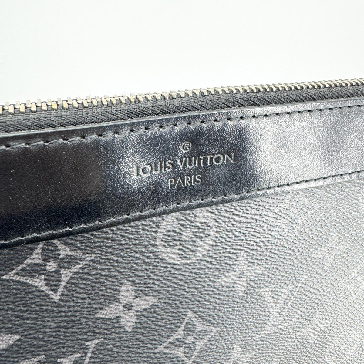 Louis Vuitton Discovery Pochette Monogram Eclipse Canvas, Black, Canvas, Clutch