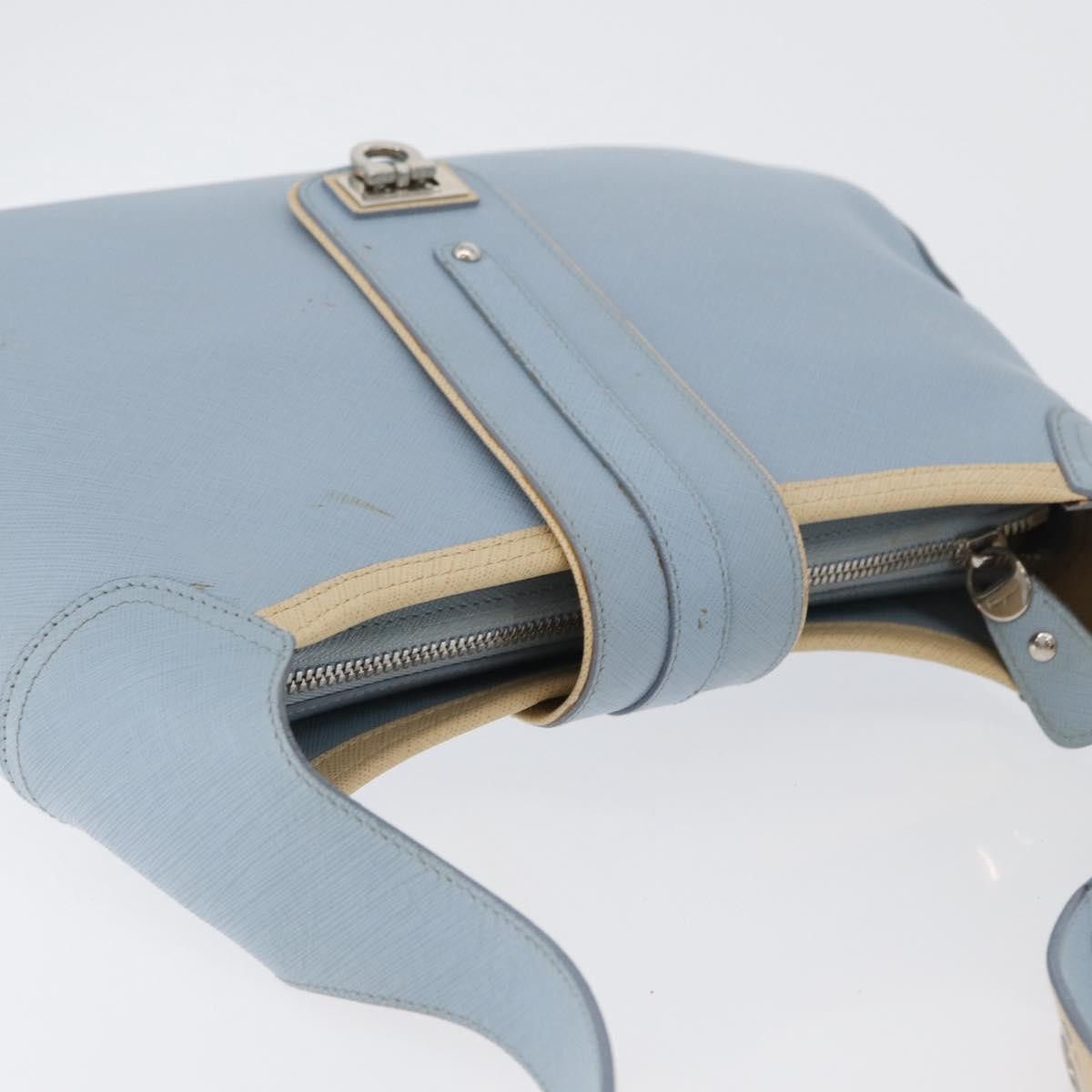 Salvatore Ferragamo Gancini Leather, Blue, Leather, Shoulder Bag