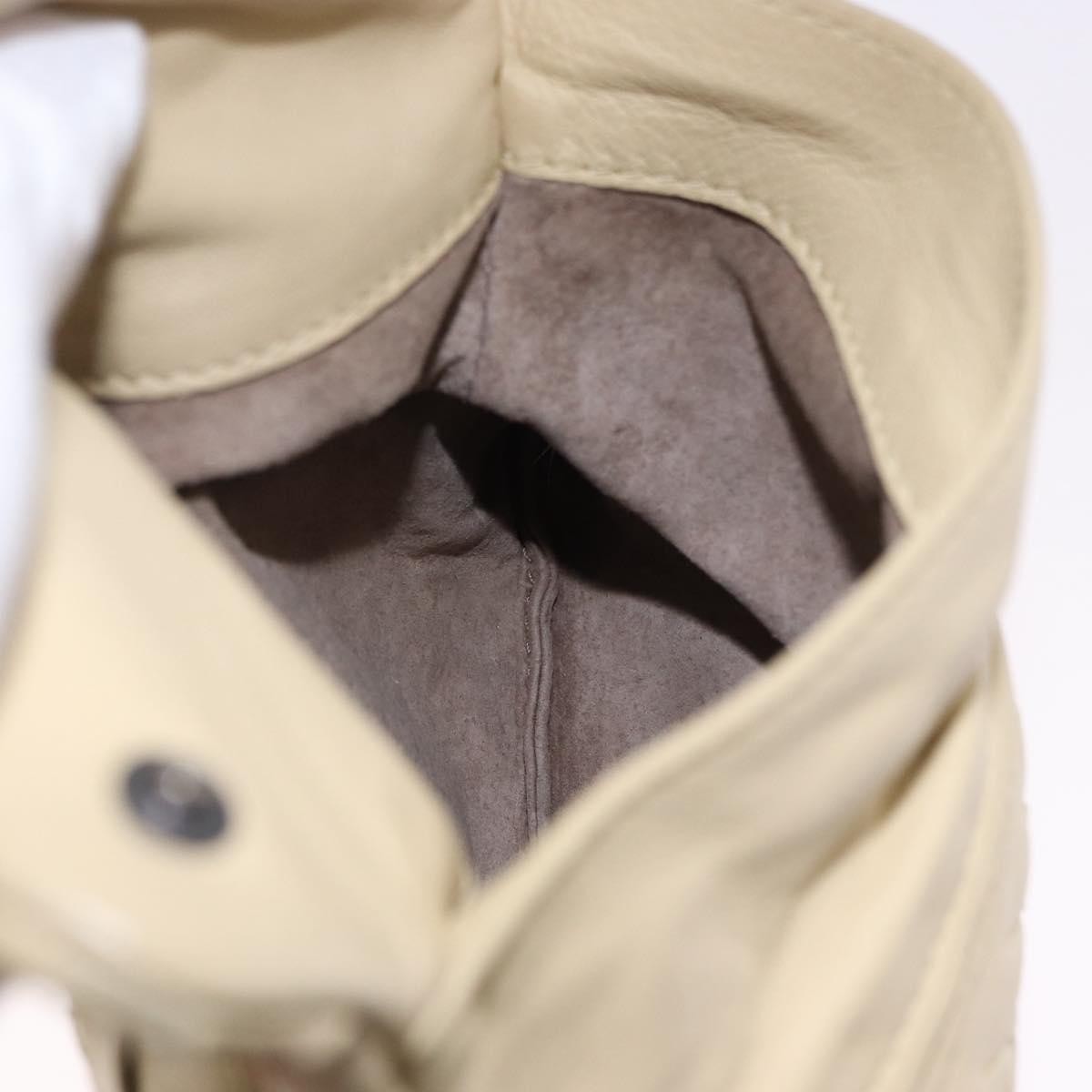 Bottega Veneta Intrecciato Shoulder Leather, Beige, Leather, Shoulder Bag
