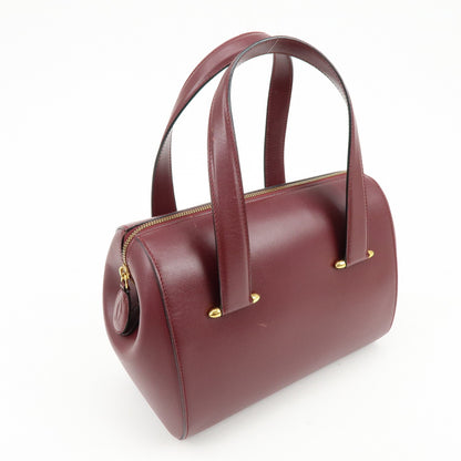 Cartier Must de Cartier Boston Leather, Burgundy, Leather, Travel Bag