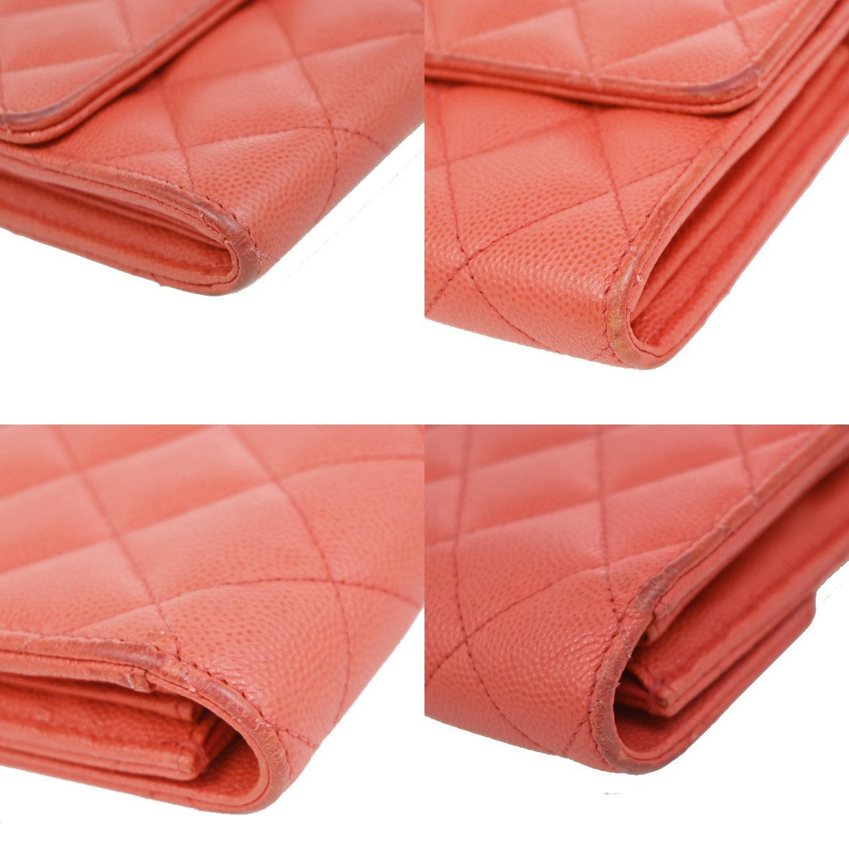 Chanel CC French Flap Quilted Calfskin, Red, Leather, Wallet