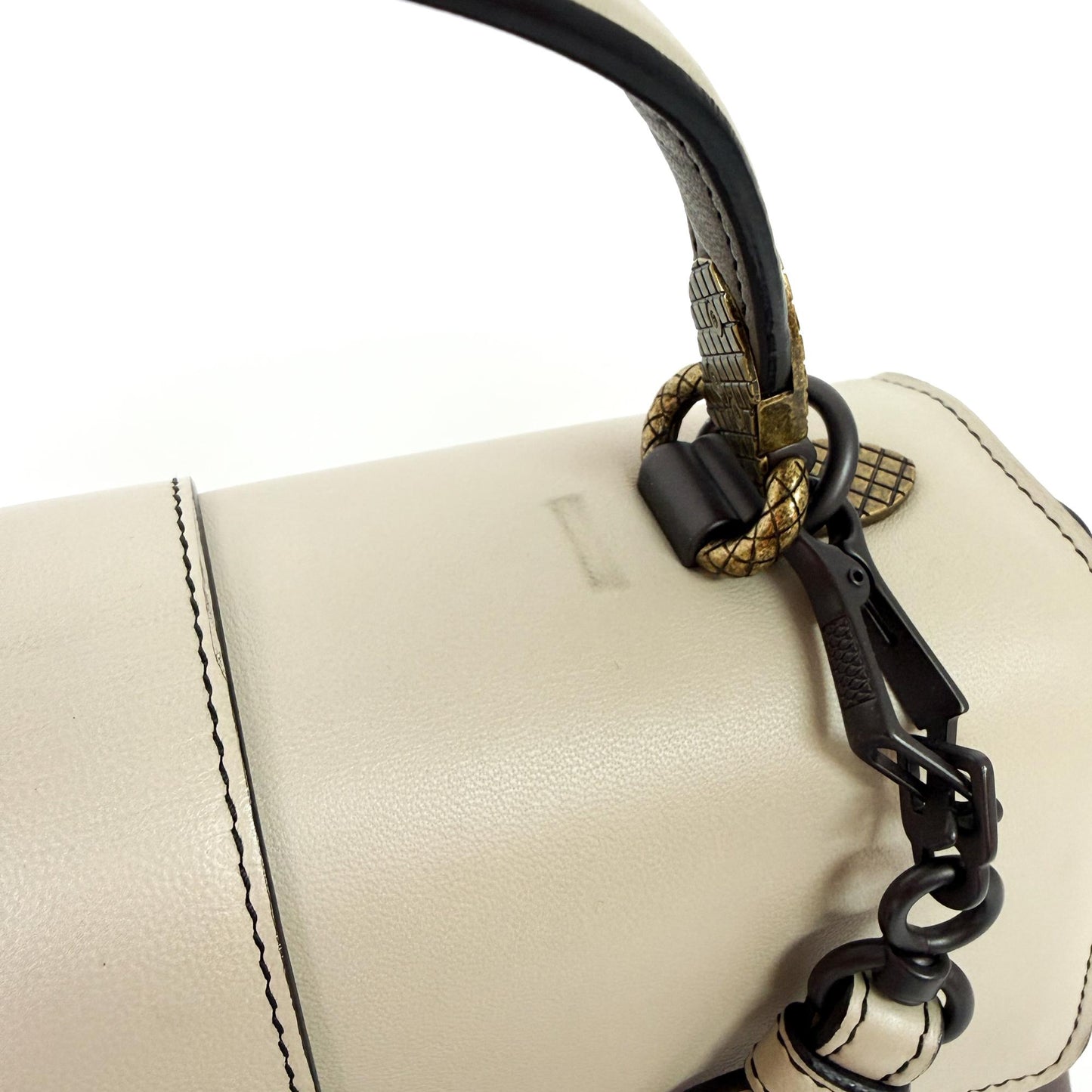 Bottega Veneta Piazza Top Handle Leather with Intrecciato Detail, Gray, Leather, Handbag