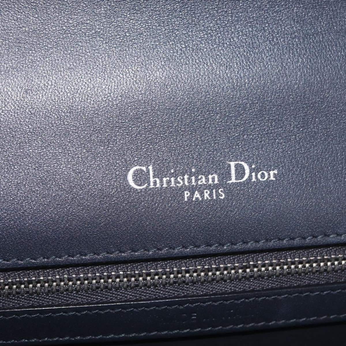 Christian Dior Diorama Flap Patent, Silver, Patent Leather, Handbag