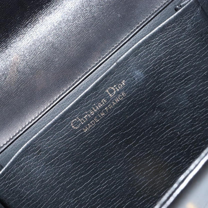 Christian Dior Vintage Chain Flap Leather, Black, Leather, Shoulder Bag