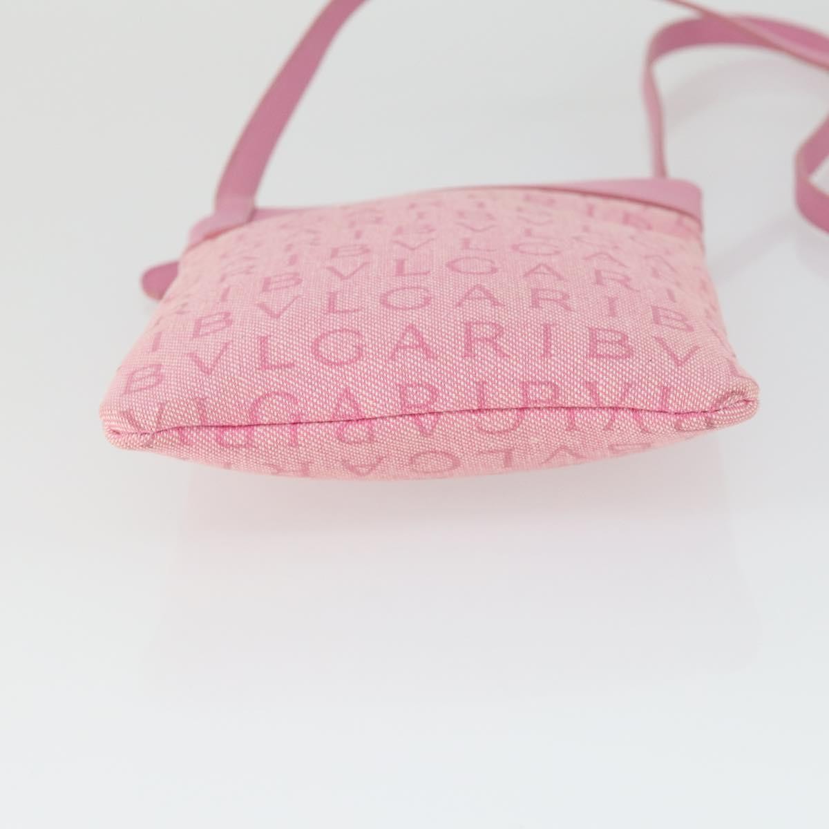 Bvlgari Logomania Canvas with Leather, Pink, Canvas, Shoulder Bag