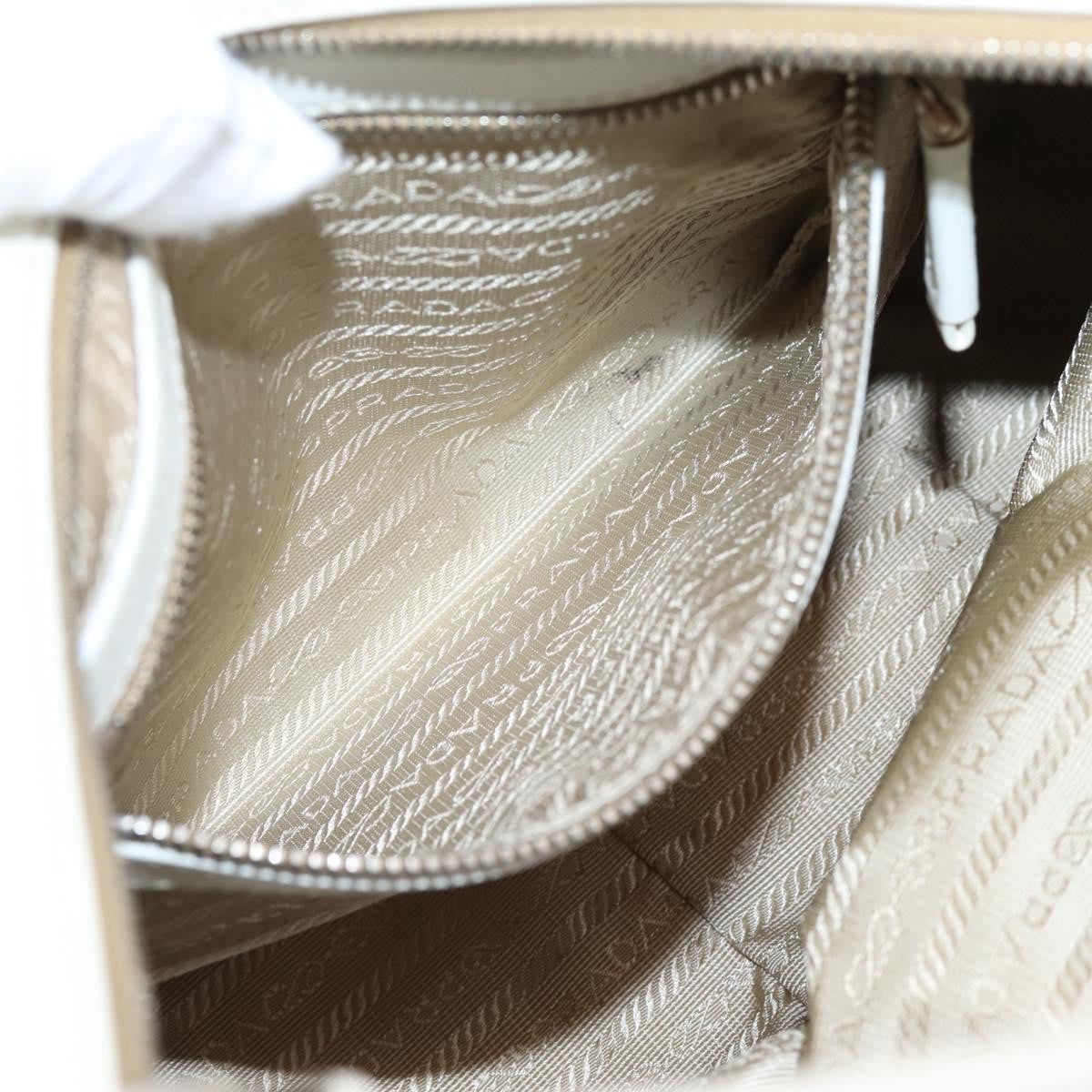 Prada Canapa Hobo Canvas with Leather, Beige, Canvas, Shoulder Bag