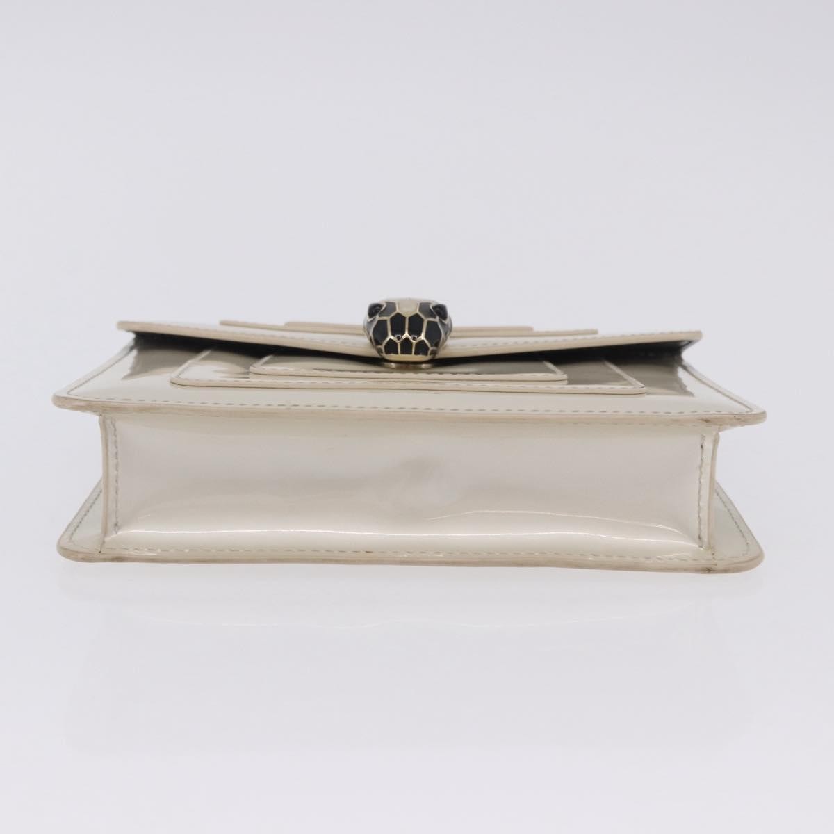 Bvlgari Serpenti Forever Patent, White, Patent Leather, Shoulder Bag