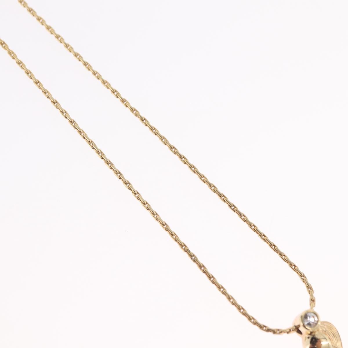 Christian Dior Logo Heart Pendant Metal, Gold, Metal, Necklace