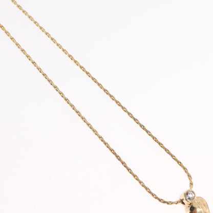 Christian Dior Logo Heart Pendant Metal, Gold, Metal, Necklace